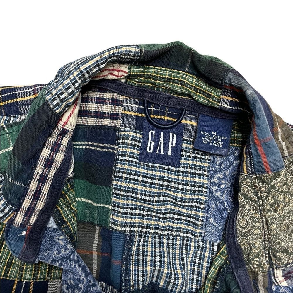 Vintage GAP Patchwork Button Down Short Sleeve Sh… - image 4